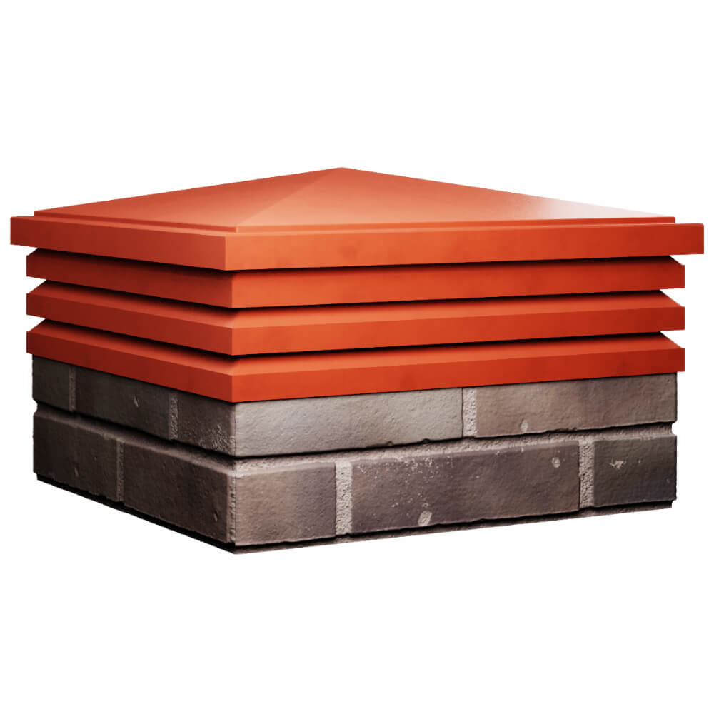 Колпак Zking Бона ХайТек Красный на столб 2х2 кирпича (513х513мм) в Барнауле фото