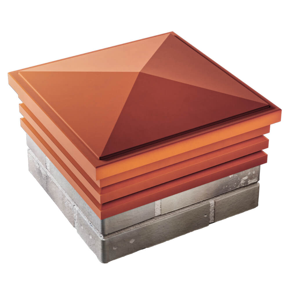 Колпак Zking Бона ХайТек Красный на столб 1.5х1.5 кирпича (385х385мм) в Барнауле фото