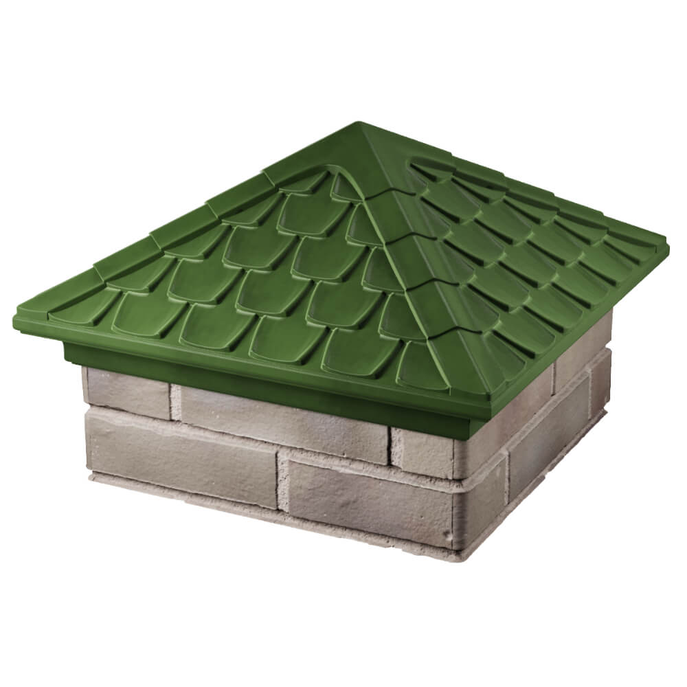 Колпак Zking Эльбрус Зеленый на столб 1.5х1.5 кирпича (385х385мм) в Барнауле фото