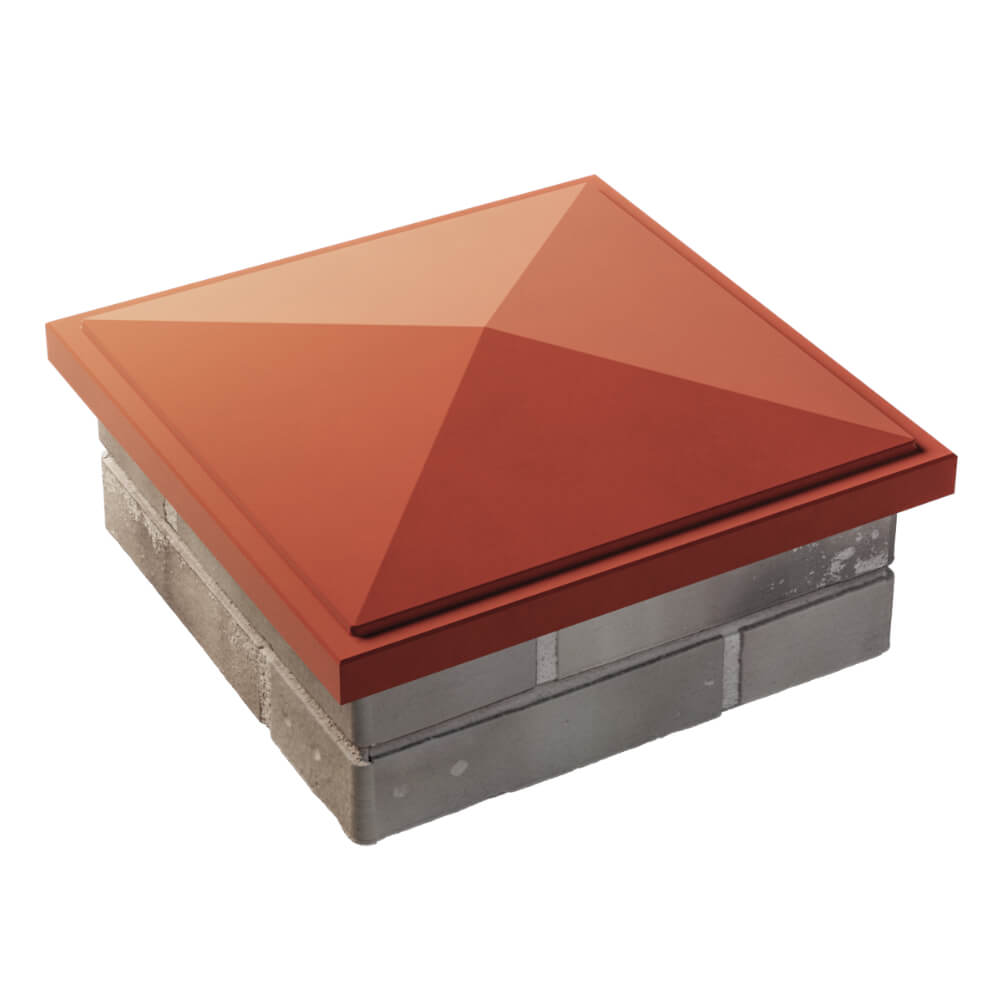 Колпак Zking БонаМоно Красный на столб 1.5х1.5 кирпича (385х385, 400х400мм) в Барнауле фото