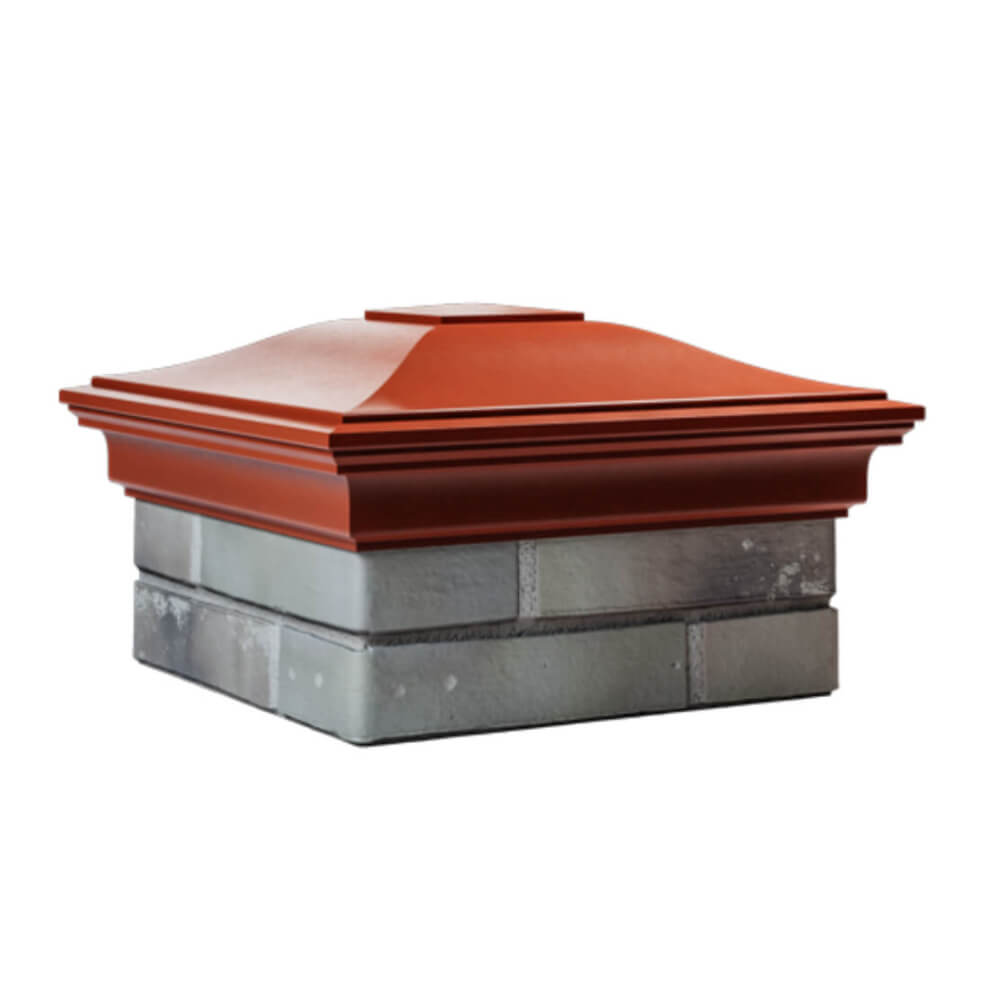 Колпак Zking Монблан Красный на столб 1.5х1.5 еврокирпича 0.7НФ (355х355мм) в Барнауле фото