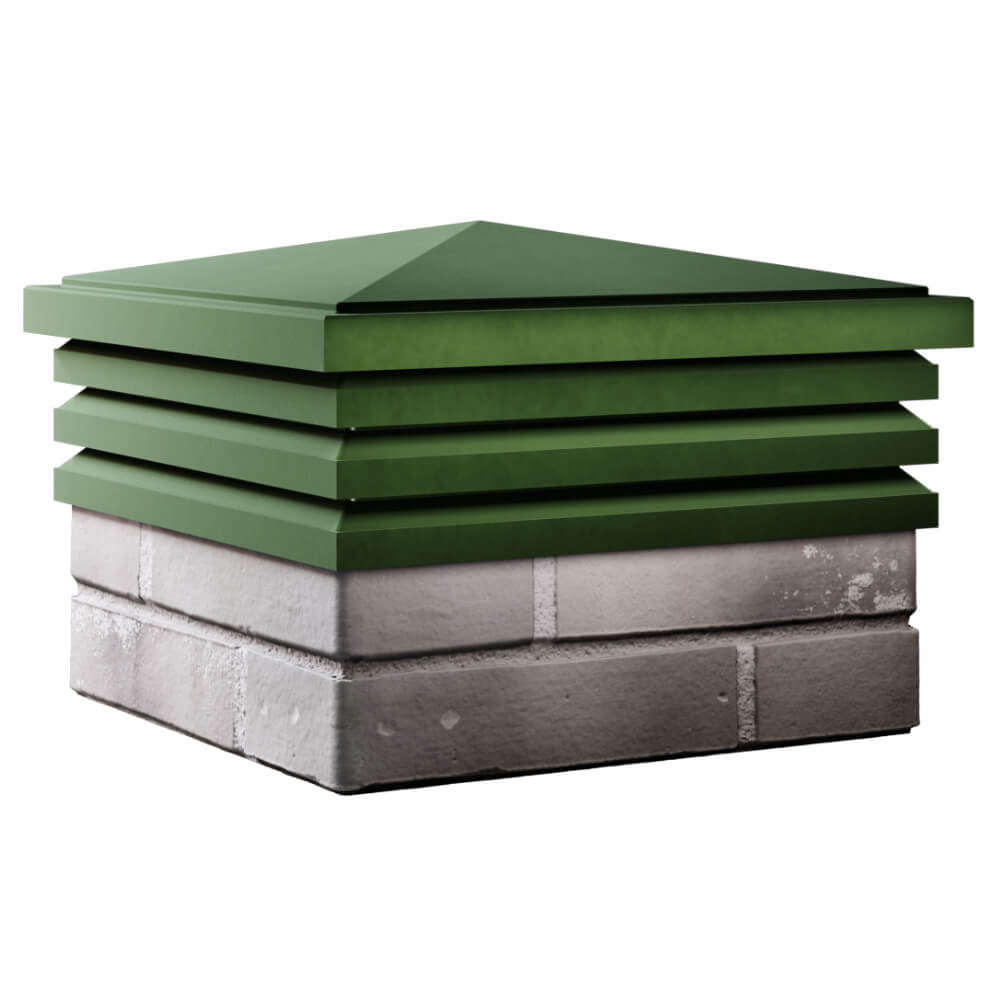 Колпак Zking Бона ХайТек Зеленый на столб 1.5х1.5 кирпича (385х385мм) в Барнауле фото