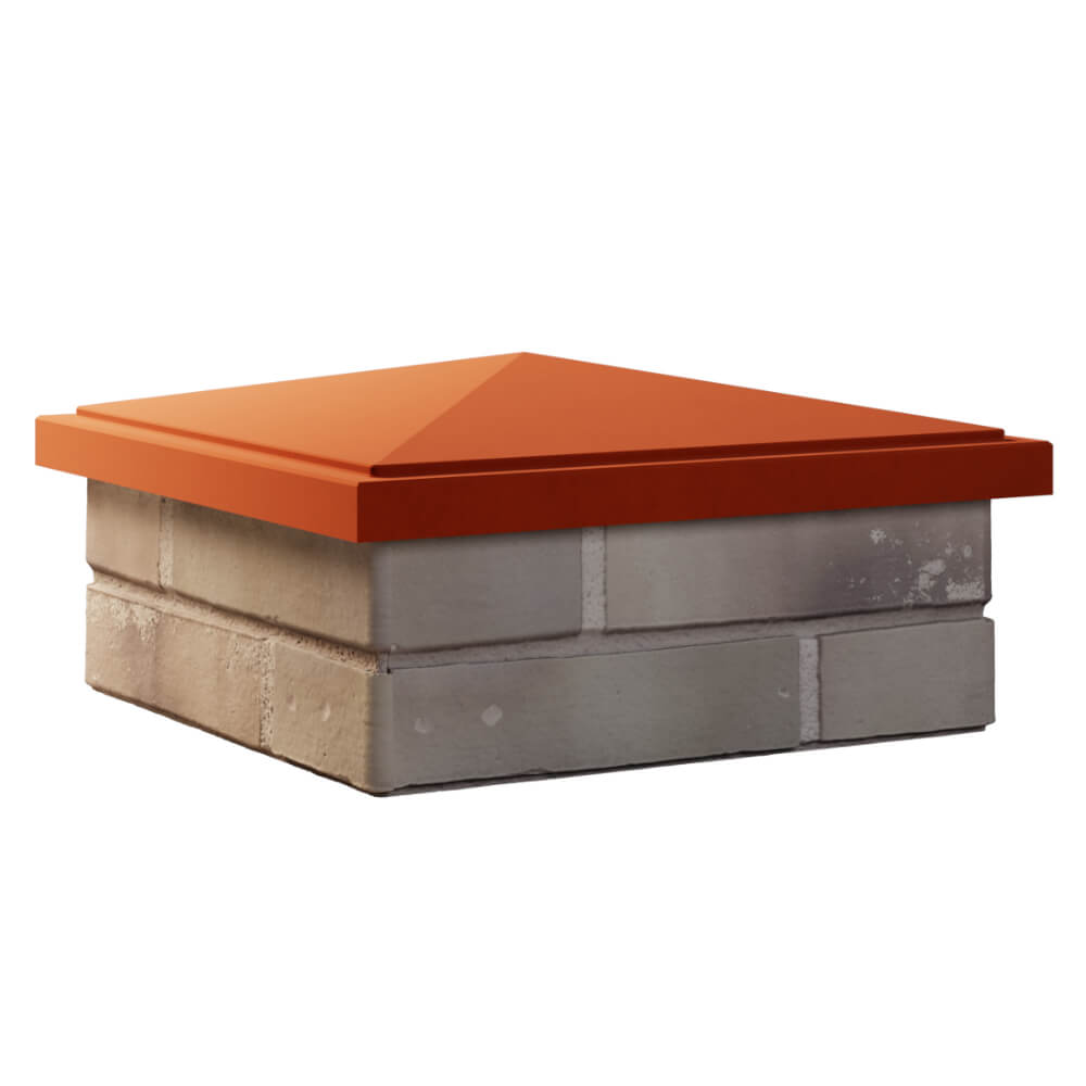 Колпак Zking БонаМоно Красный на столб 1.5х1.5 кирпича (385х385, 400х400мм) в Барнауле фото