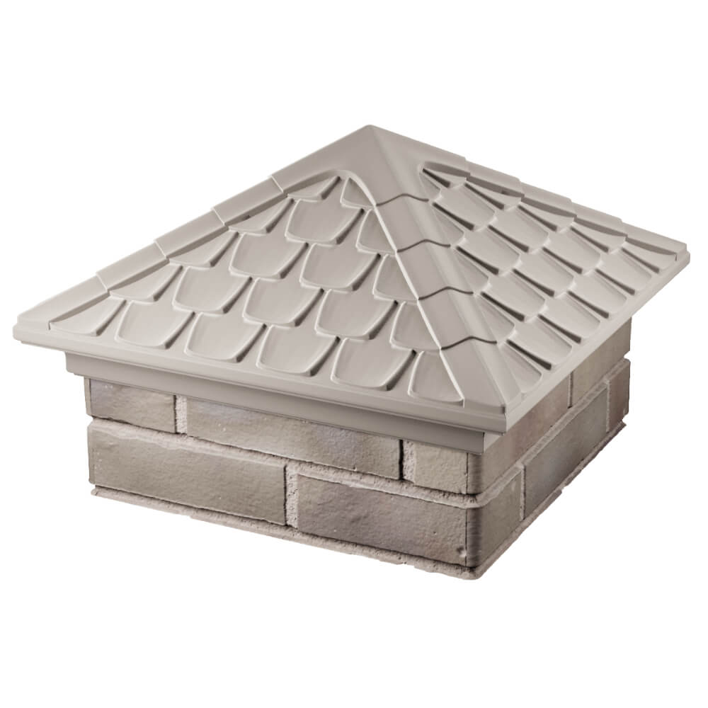 Колпак Zking Эльбрус Бежевый на столб 1.5х1.5 кирпича (385х385мм) в Барнауле фото