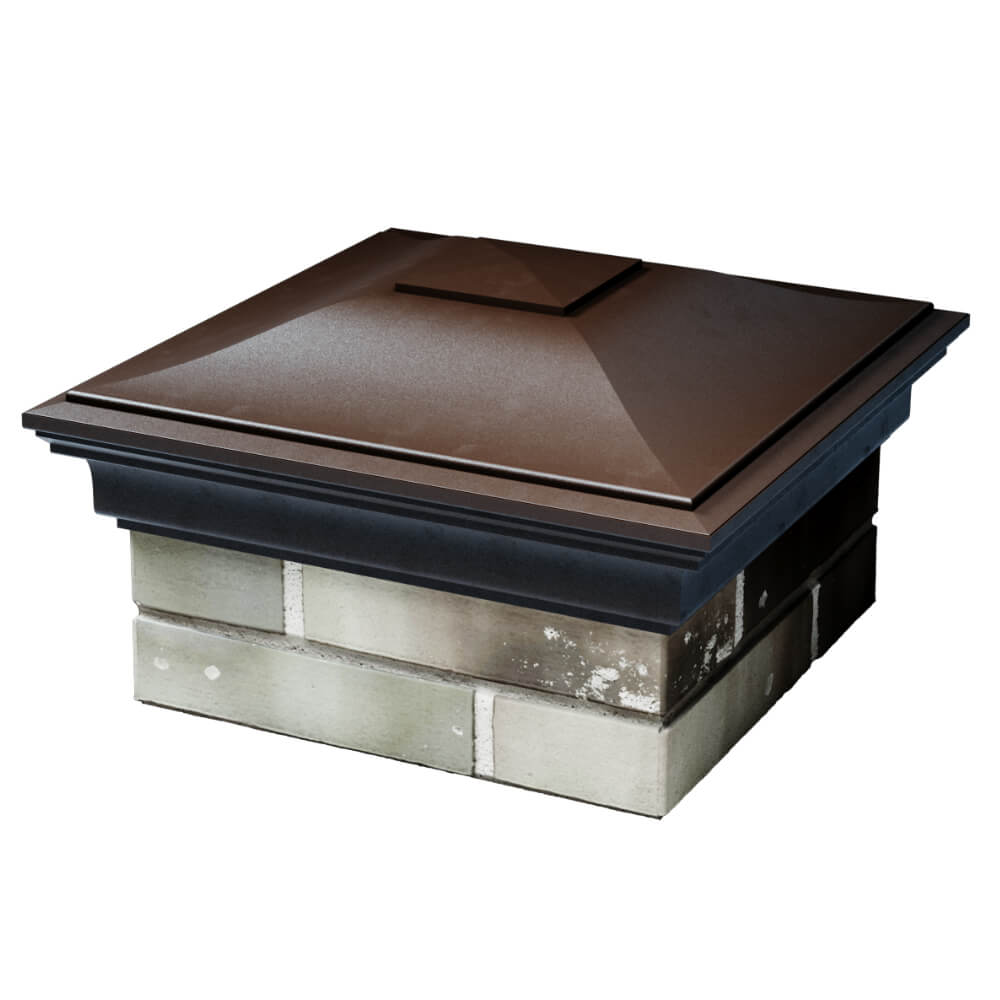 Колпак Zking Монблан Коричневый на столб 1.5х1.5 кирпича (385х385мм) в Барнауле фото