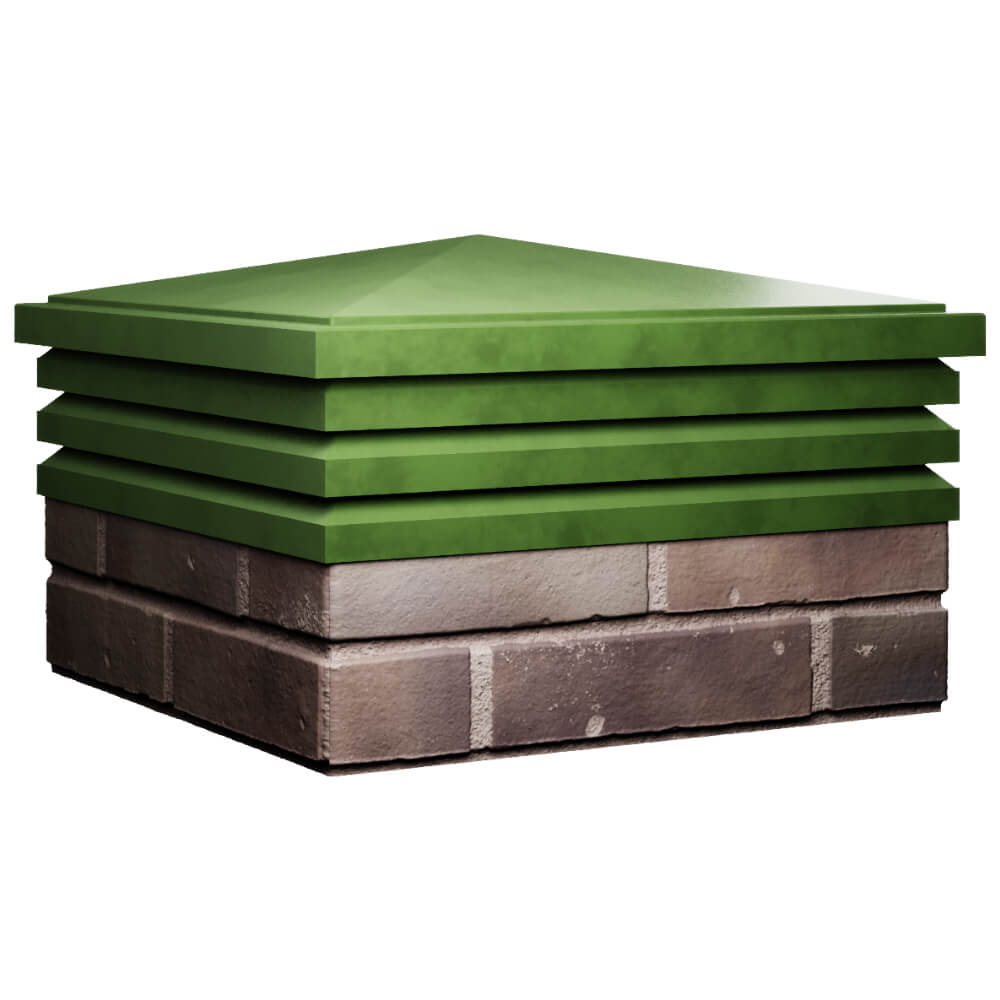 Колпак Zking Бона ХайТек Зеленый на столб 2х2 кирпича (513х513мм) в Барнауле фото