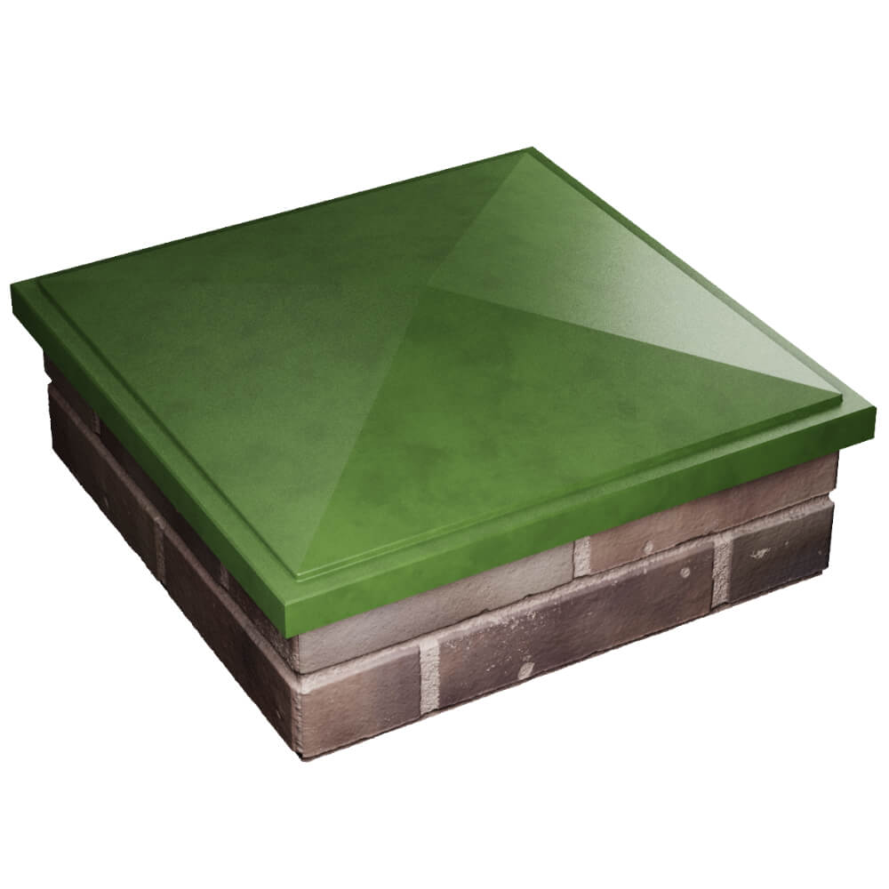 Колпак Zking БонаМоно Зеленый на столб 2х2 кирпича (515х515, 530х530мм) в Барнауле фото