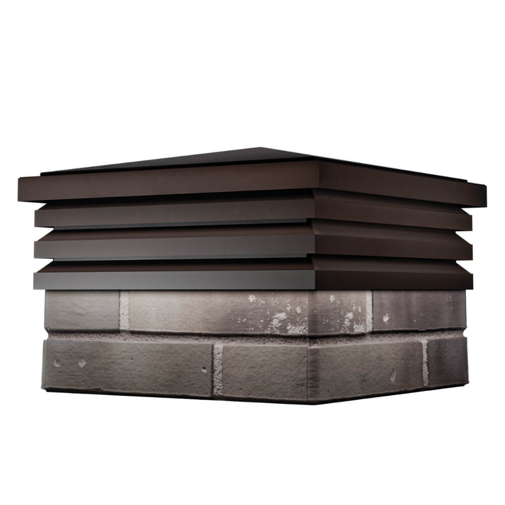 Колпак Zking Бона ХайТек Коричневый на столб 1.5х1.5 кирпича (385х385мм) в Барнауле фото