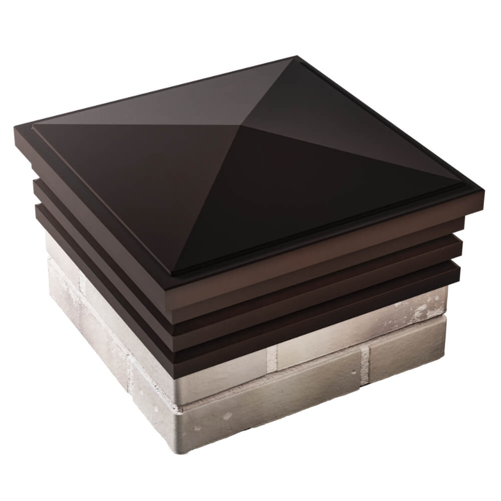 Колпак Zking Бона ХайТек Коричневый на столб 1.5х1.5 кирпича (385х385мм) в Барнауле фото