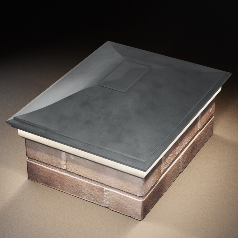 Колпак Zking Монблан Серый на столб 2х1.5 кирпича (515х385мм) c подсветкой в Барнауле фото