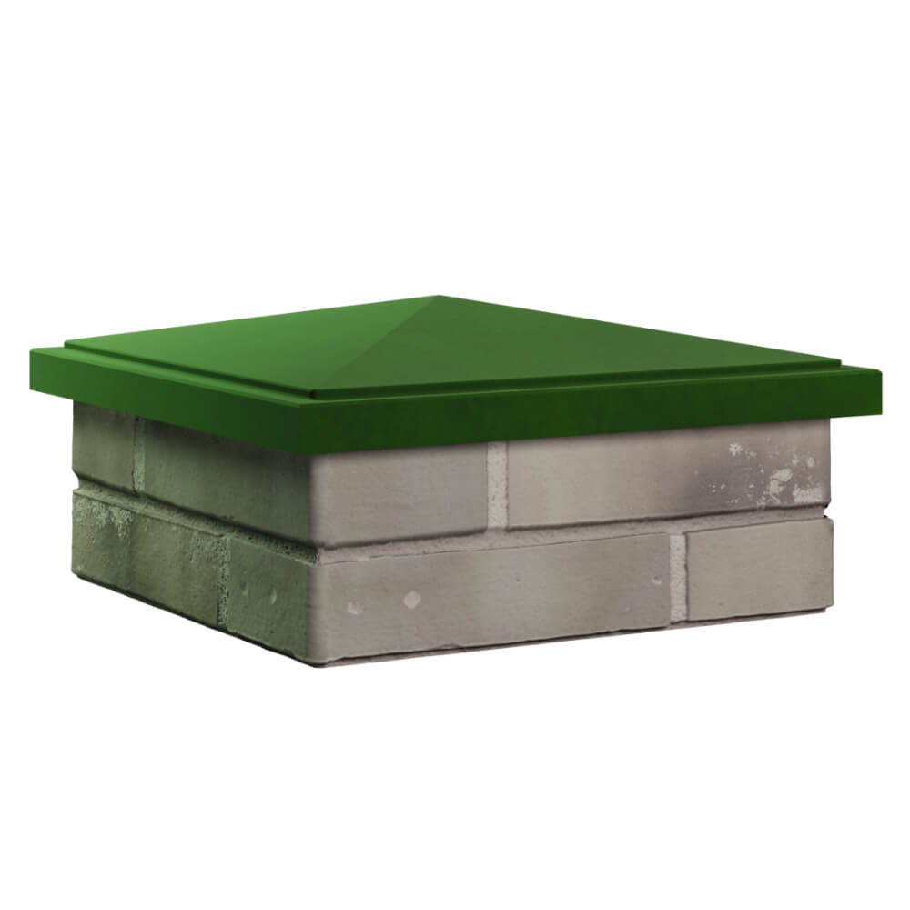 Колпак Zking БонаМоно Зеленый на столб 1.5х1.5 кирпича (385х385, 400х400мм) в Барнауле фото