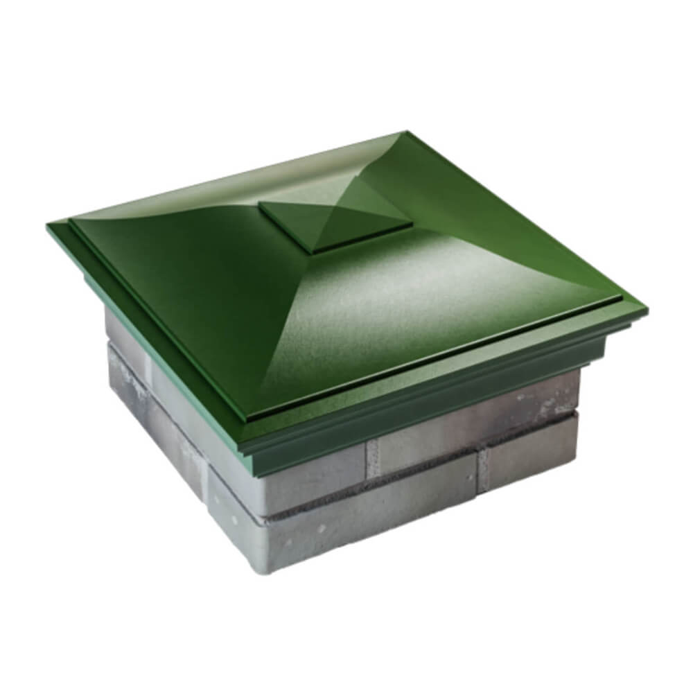 Колпак Zking Монблан Зеленый на столб 1.5х1.5 еврокирпича 0.7НФ (355х355мм) в Барнауле фото