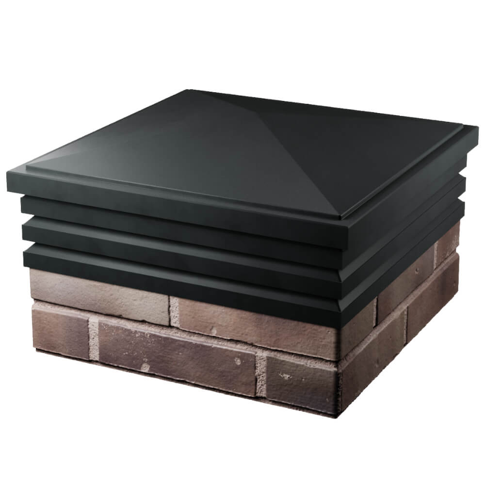 Колпак Zking Бона ХайТек Черный на столб 2х2 кирпича (513х513мм) в Барнауле фото