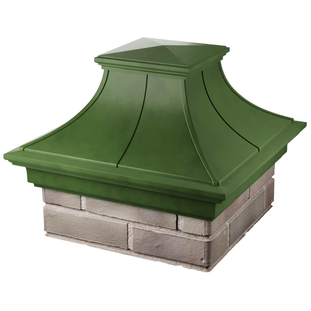 Колпак Zking Монблан Премиум Зеленый на столб 1.5х1.5 кирпича (385х385мм) в Барнауле фото