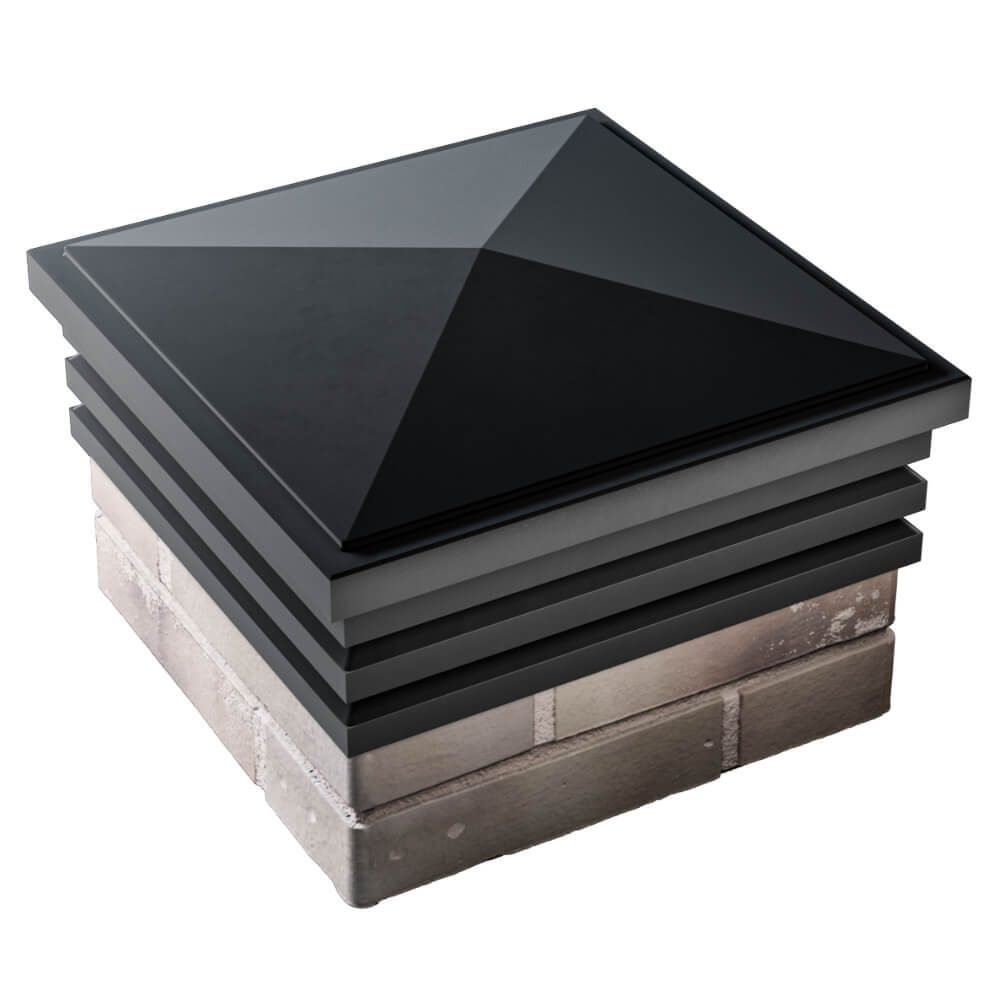 Колпак Zking Бона ХайТек Черный на столб 1.5х1.5 кирпича (385х385мм) в Барнауле фото