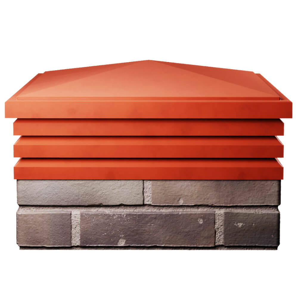 Колпак Zking Бона ХайТек Красный на столб 2х2 кирпича (513х513мм) Барнаул фото