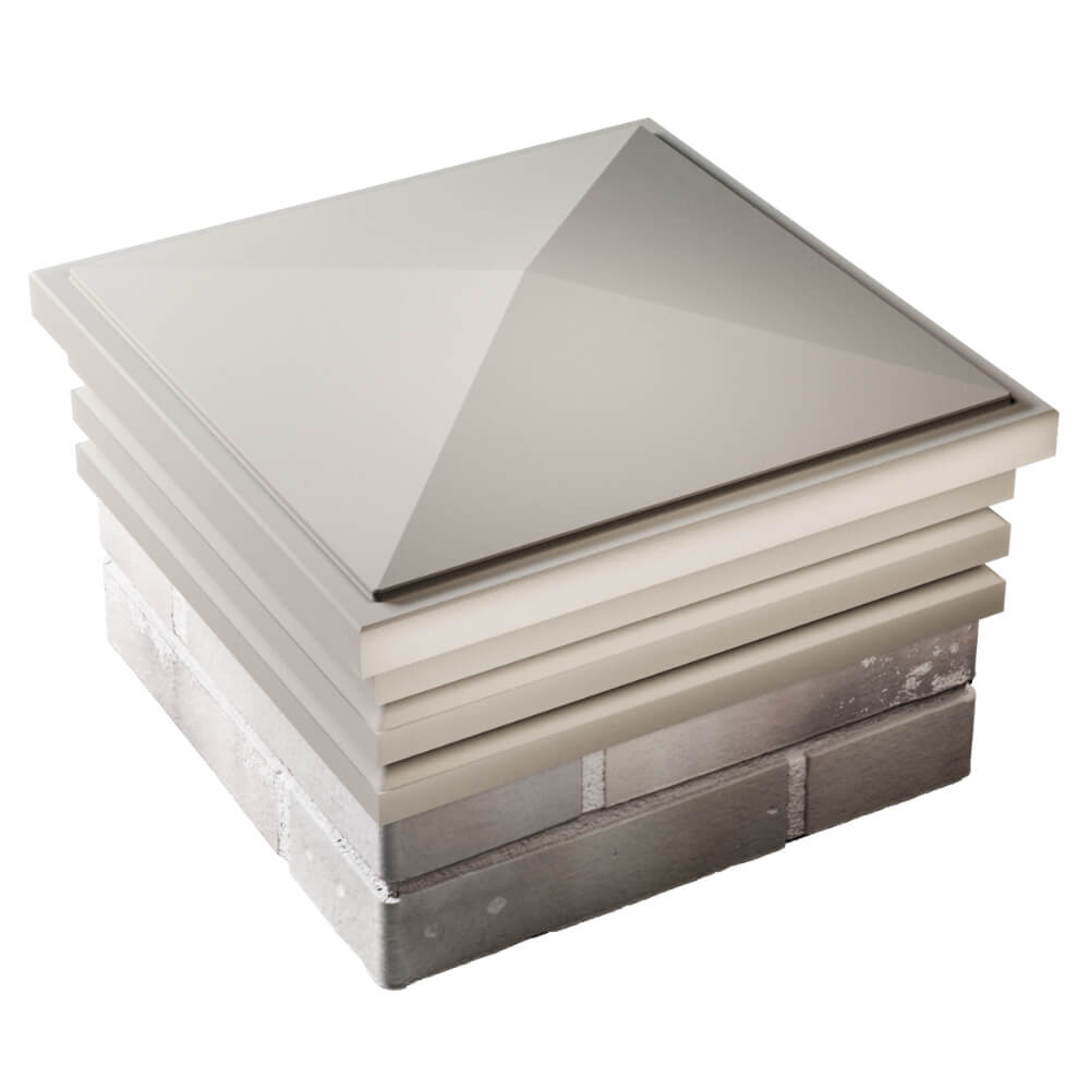 Колпак Zking Бона ХайТек Бежевый на столб 1.5х1.5 кирпича (385х385мм) в Барнауле фото