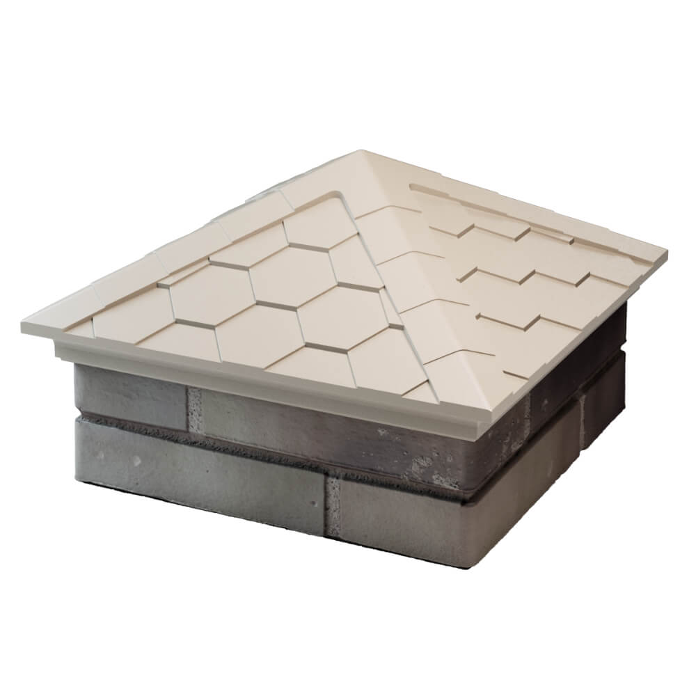 Колпак Zking Эверест Бежевый на столб 1.5х1.5 кирпича (390х390мм) в Барнауле фото