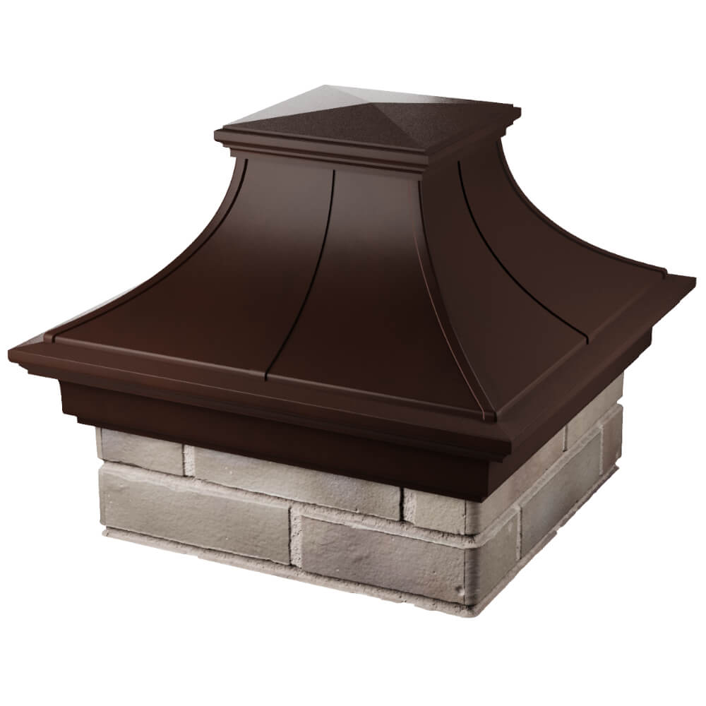 Колпак Zking Монблан Премиум Коричневый на столб 1.5х1.5 кирпича (385х385мм) в Барнауле фото