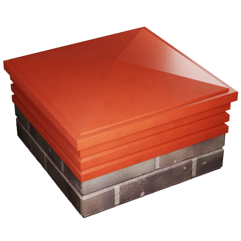 Колпак Zking Бона ХайТек Красный на столб 2х2 кирпича (513х513мм) в Барнауле фото