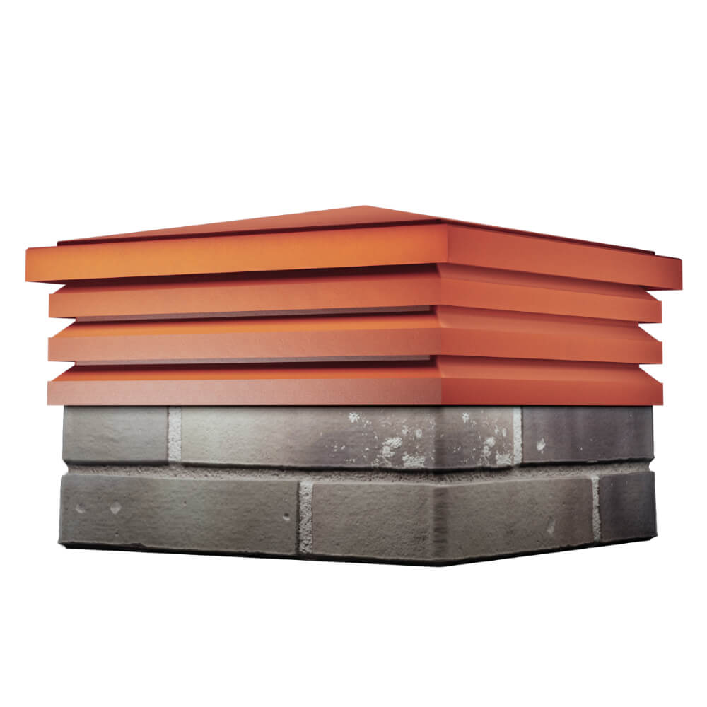 Колпак Zking Бона ХайТек Красный на столб 1.5х1.5 кирпича (385х385мм) в Барнауле фото