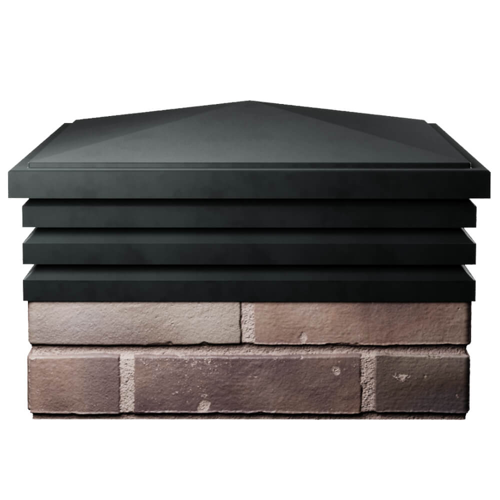 Колпак Zking Бона ХайТек Черный на столб 2х2 кирпича (513х513мм) Барнаул фото