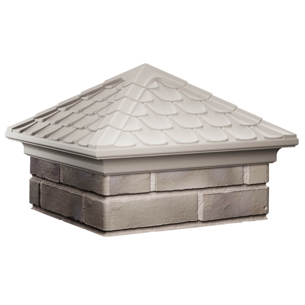 Колпак Zking Эльбрус Бежевый на столб 1.5х1.5 кирпича (385х385мм) в Барнауле фото