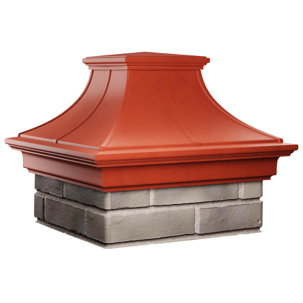 Колпак Zking Монблан Премиум Красный на столб 1.5х1.5 кирпича (385х385мм) в Барнауле фото