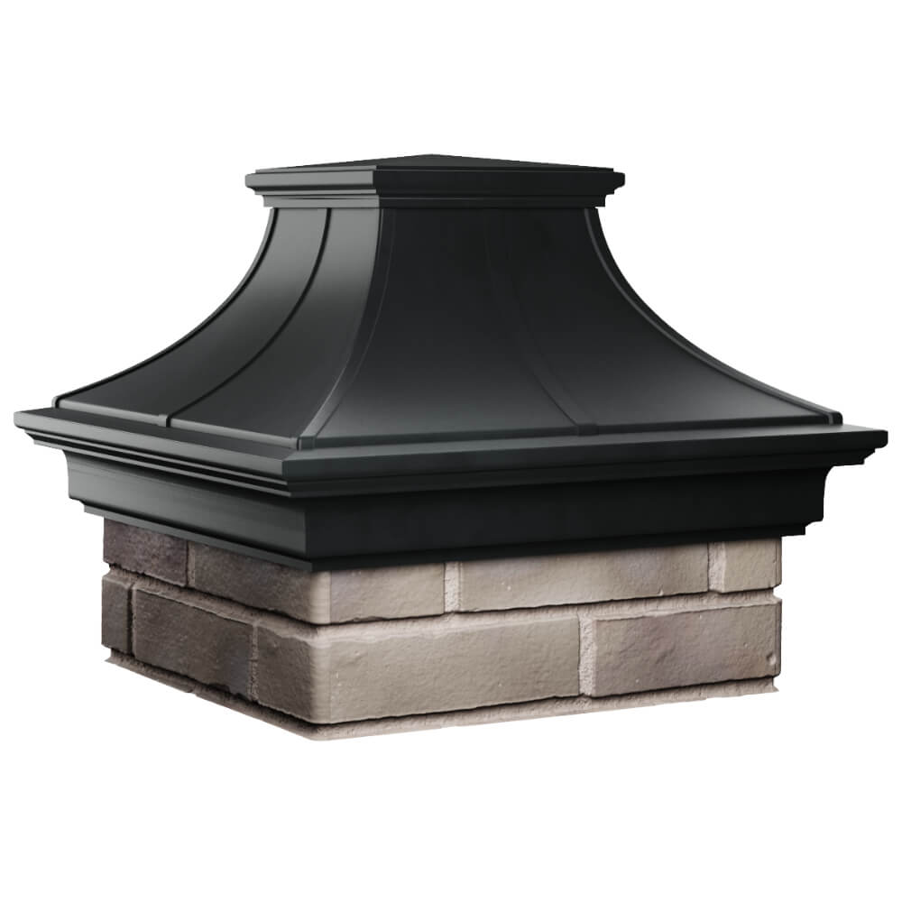 Колпак Zking Монблан Премиум Черный на столб 1.5х1.5 кирпича (385х385мм) в Барнауле фото