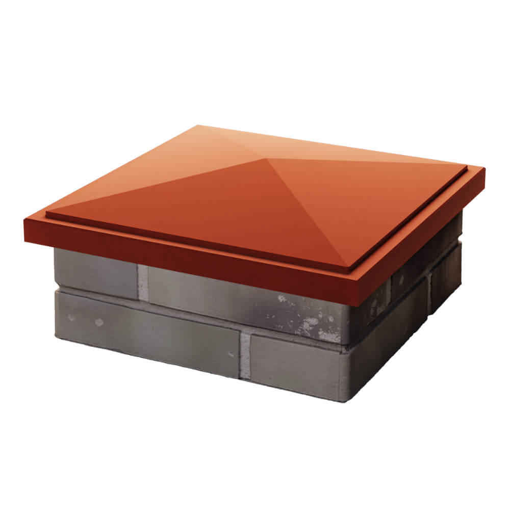 Колпак Zking БонаМоно Красный на столб 1.5х1.5 кирпича (385х385, 400х400мм) в Барнауле фото