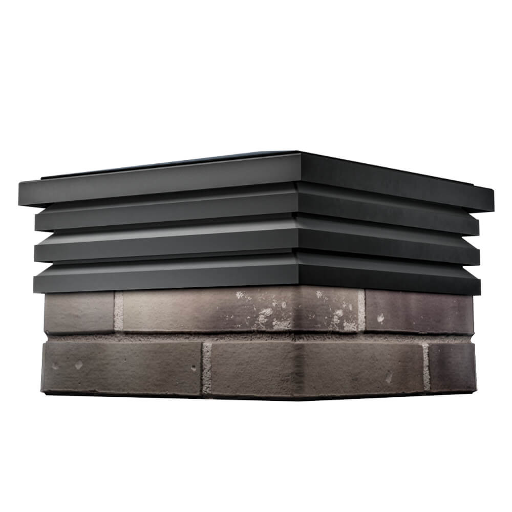 Колпак Zking Бона ХайТек Черный на столб 1.5х1.5 кирпича (385х385мм) в Барнауле фото