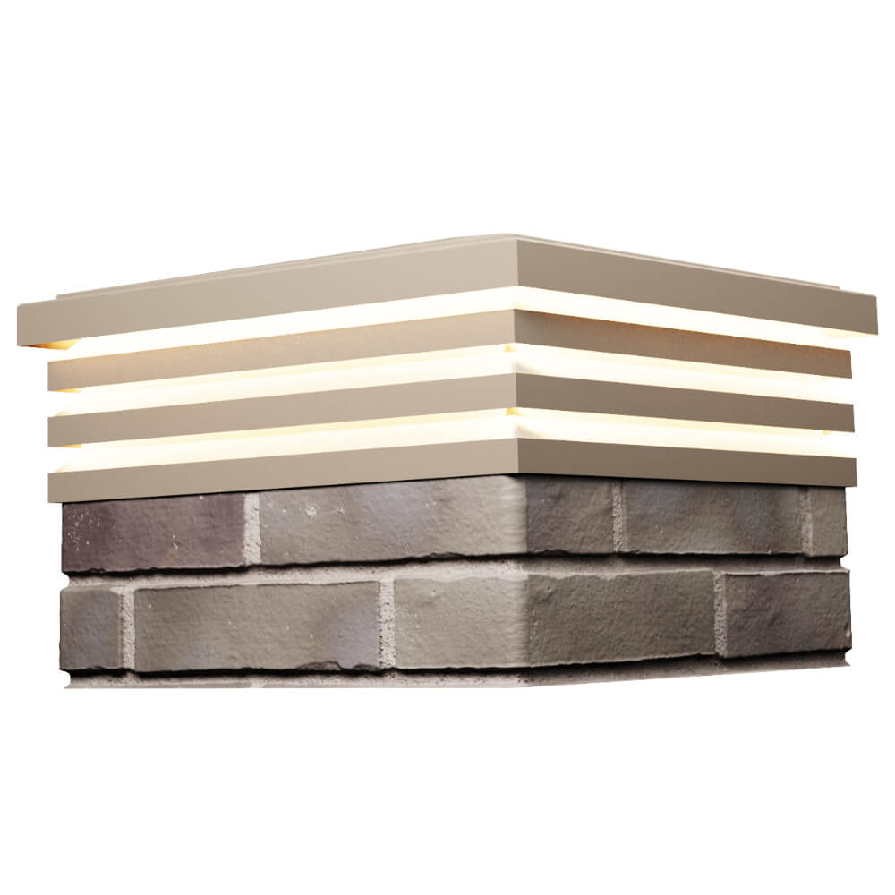 Колпак Zking Бона ХайТек Бежевый на столб 1.5х1.5 кирпича (385х385мм) с подсветкой в Барнауле фото