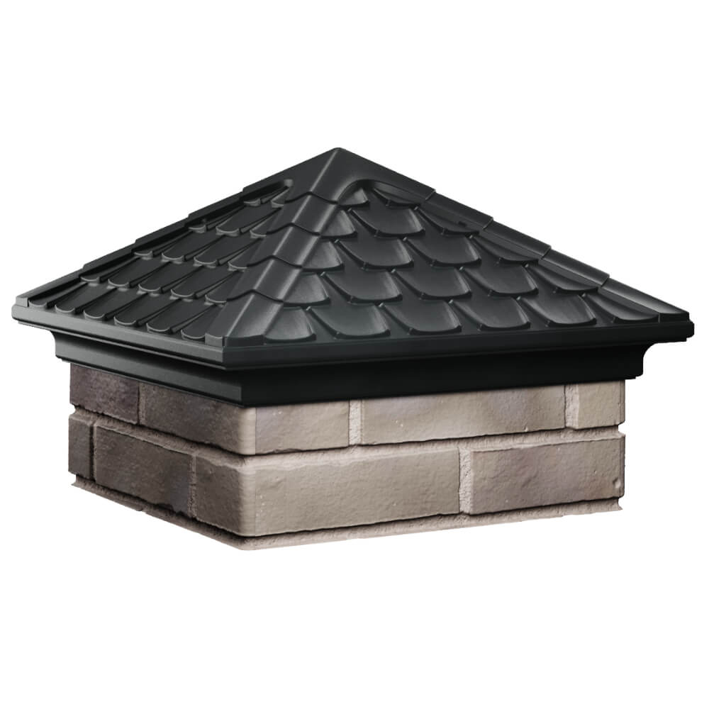 Колпак Zking Эльбрус Черный на столб 1.5х1.5 кирпича (385х385мм) в Барнауле фото