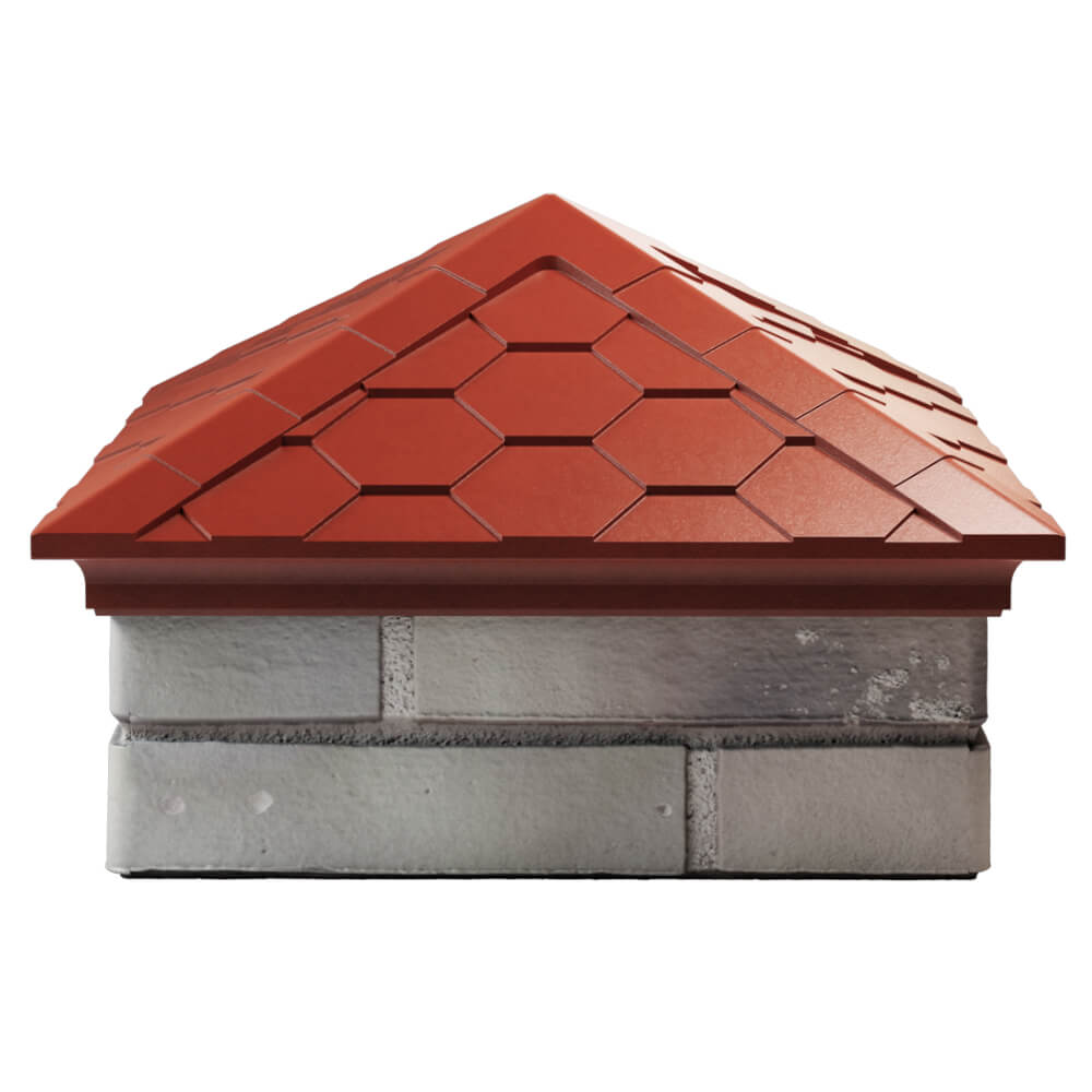 Колпак Zking Эверест Красный на столб 1.5х1.5 кирпича (390х390мм) Барнаул фото