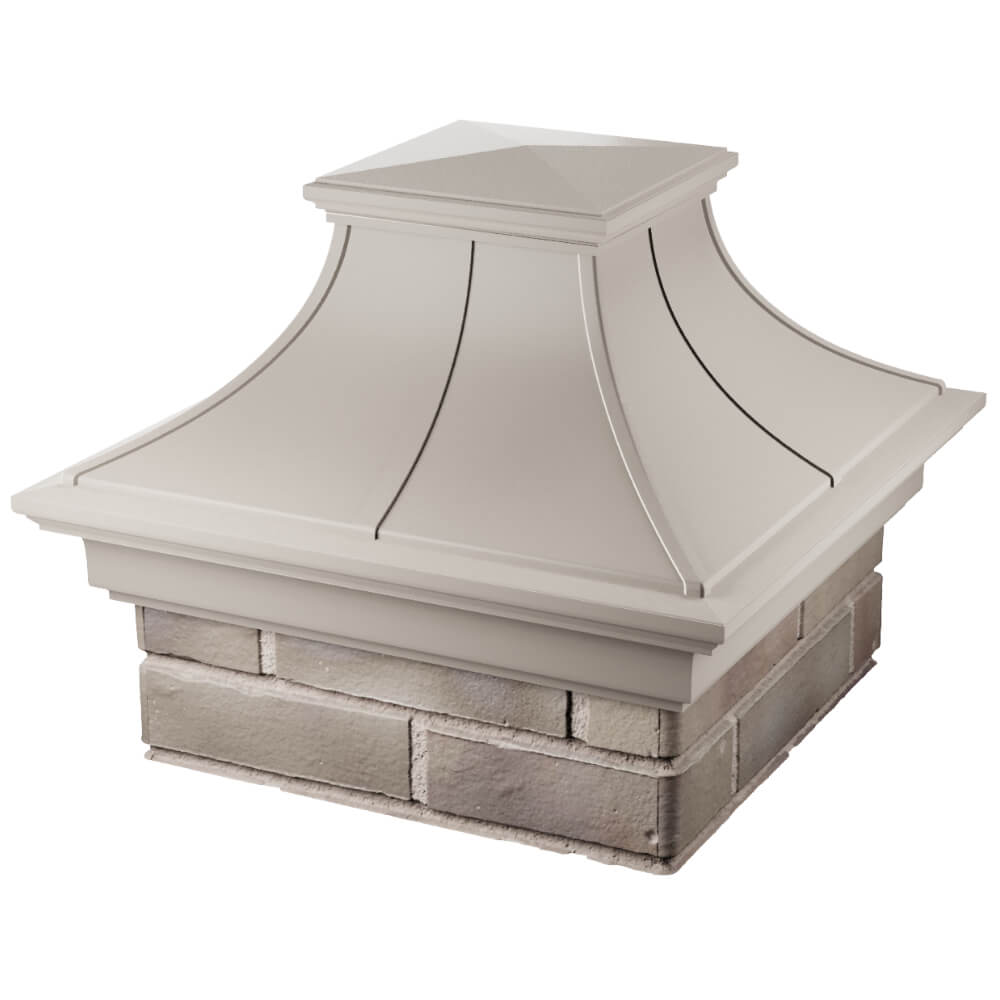 Колпак Zking Монблан Премиум Бежевый на столб 1.5х1.5 кирпича (385х385мм) в Барнауле фото