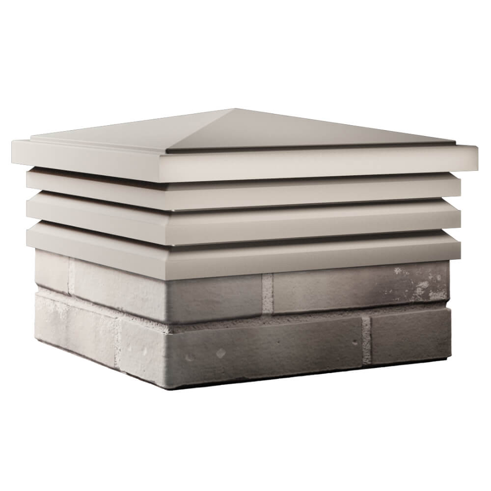 Колпак Zking Бона ХайТек Бежевый на столб 1.5х1.5 кирпича (385х385мм) в Барнауле фото