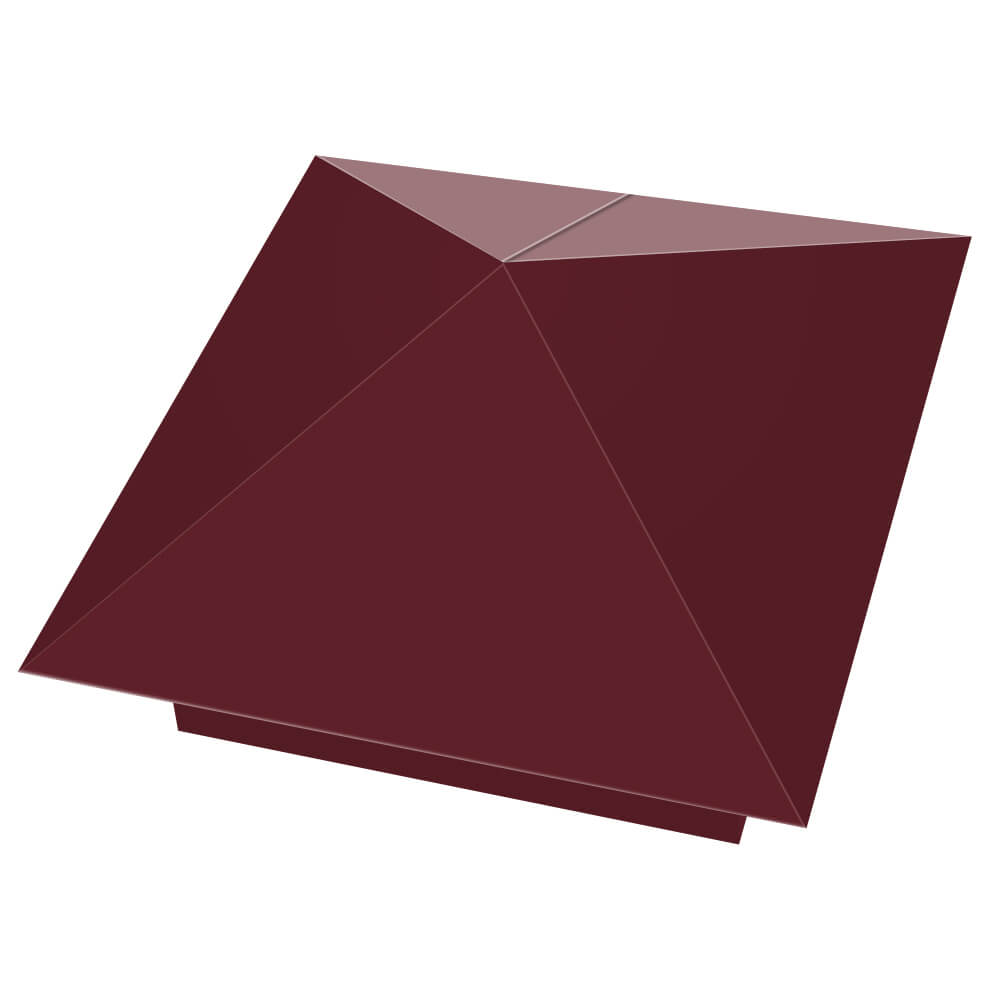 Колпак металлический 390х390мм RAL3005 Красное Вино заборный Барнаул фото