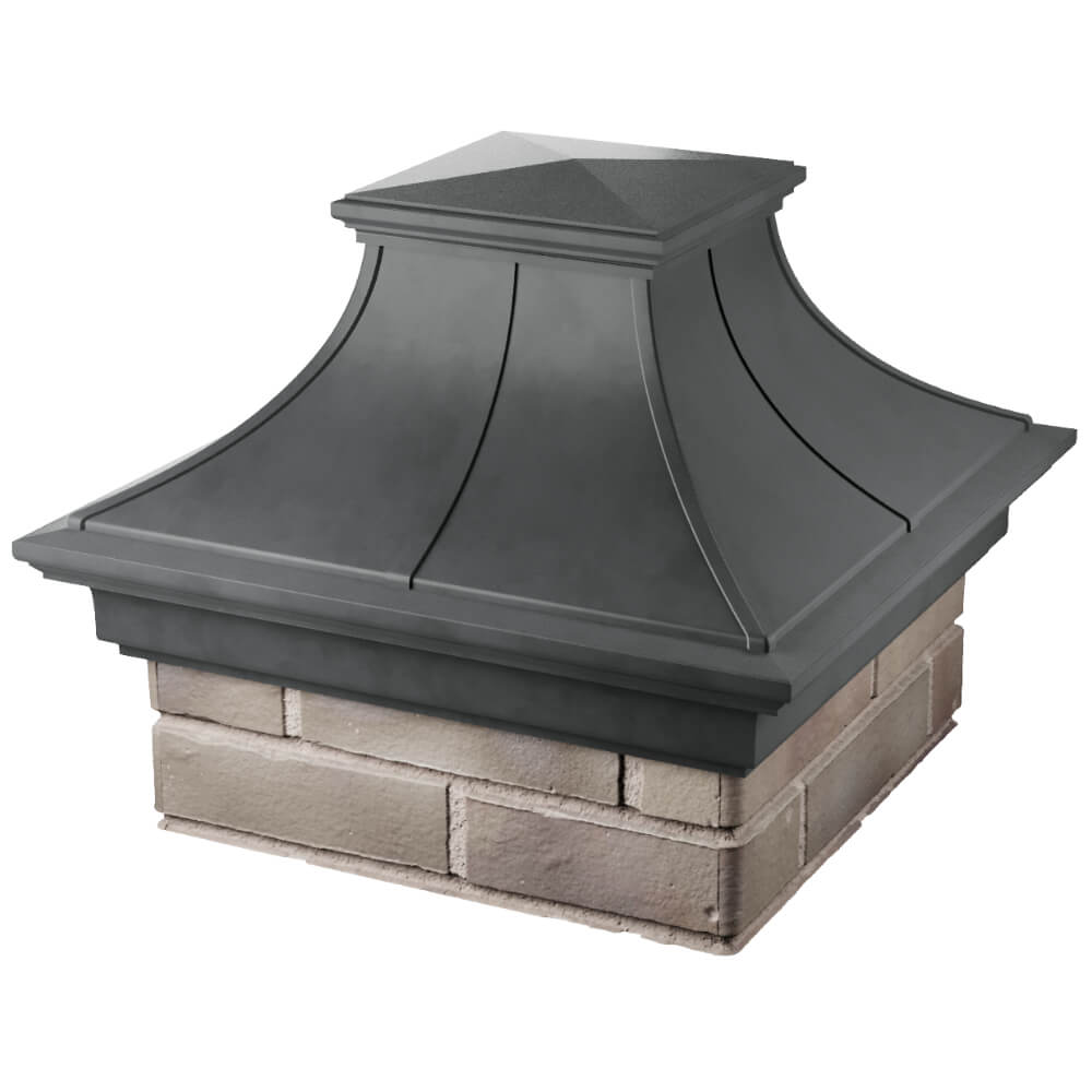 Колпак Zking Монблан Премиум Серый на столб 1.5х1.5 кирпича (385х385мм) в Барнауле фото