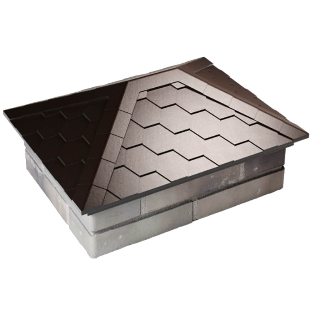 Колпак Zking Эверест Коричневый на столб 2х1.5 кирпича (520х390мм) Барнаул фото