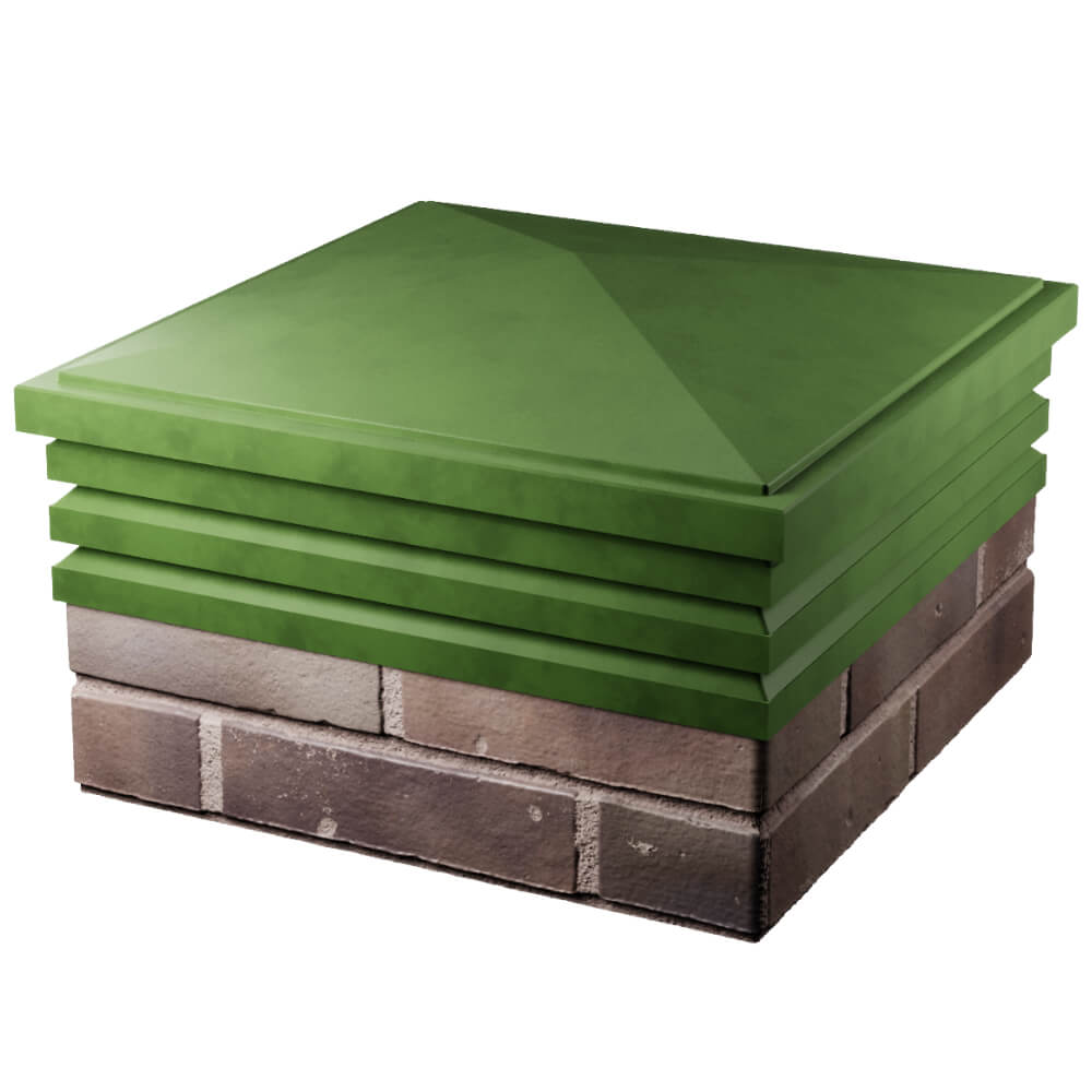 Колпак Zking Бона ХайТек Зеленый на столб 2х2 кирпича (513х513мм) в Барнауле фото