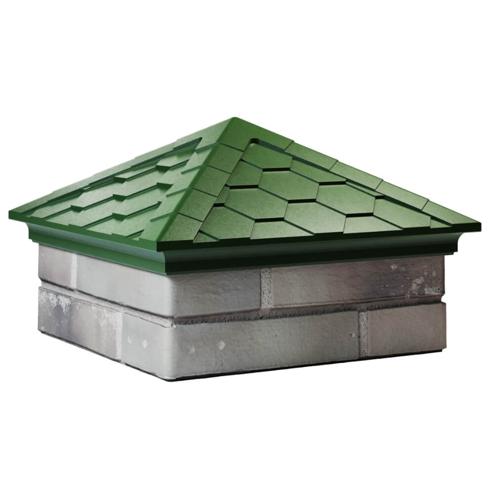 Колпак Zking Эверест Зеленый на столб 1.5х1.5 кирпича (390х390мм) в Барнауле фото