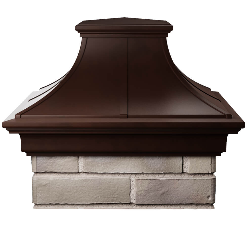 Колпак Zking Монблан Премиум Коричневый на столб 1.5х1.5 кирпича (385х385мм) Барнаул фото