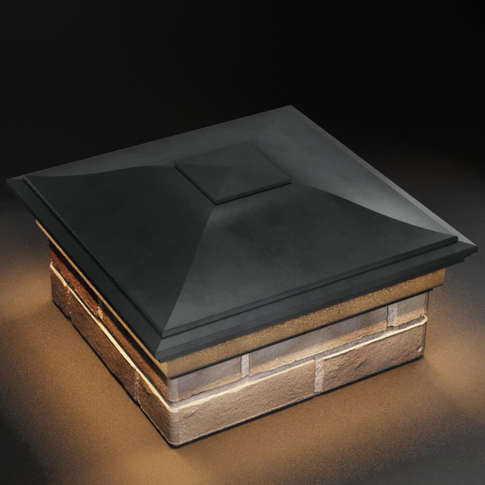 Колпак Zking Монблан Серый на столб 1.5х1.5 кирпича (385х385мм) с подсветкой в Барнауле фото