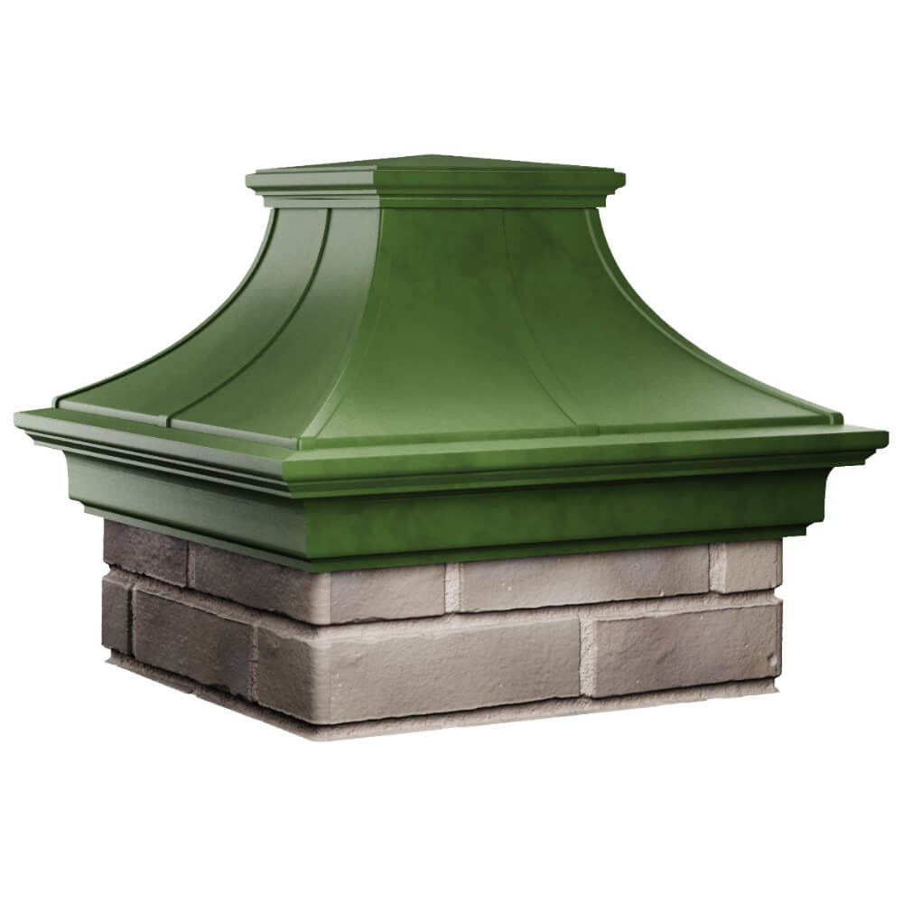 Колпак Zking Монблан Премиум Зеленый на столб 1.5х1.5 кирпича (385х385мм) в Барнауле фото