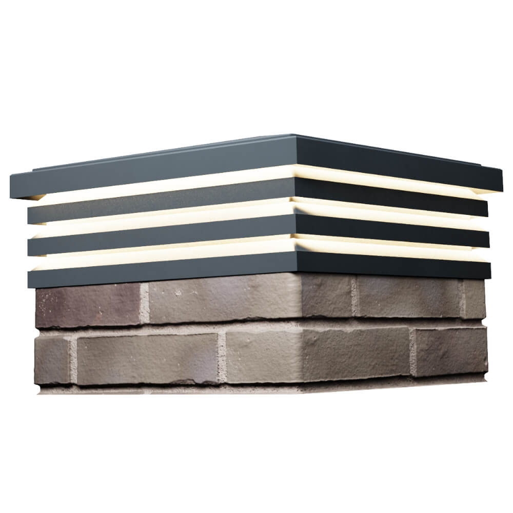 Колпак Zking Бона ХайТек Серый на столб 1.5х1.5 кирпича (385х385мм) с подсветкой в Барнауле фото