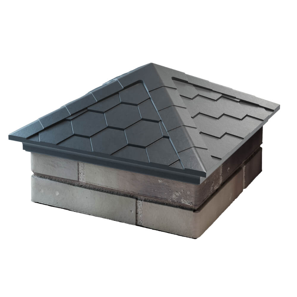 Колпак Zking Эверест Серый на столб 1.5х1.5 кирпича (390х390мм) в Барнауле фото