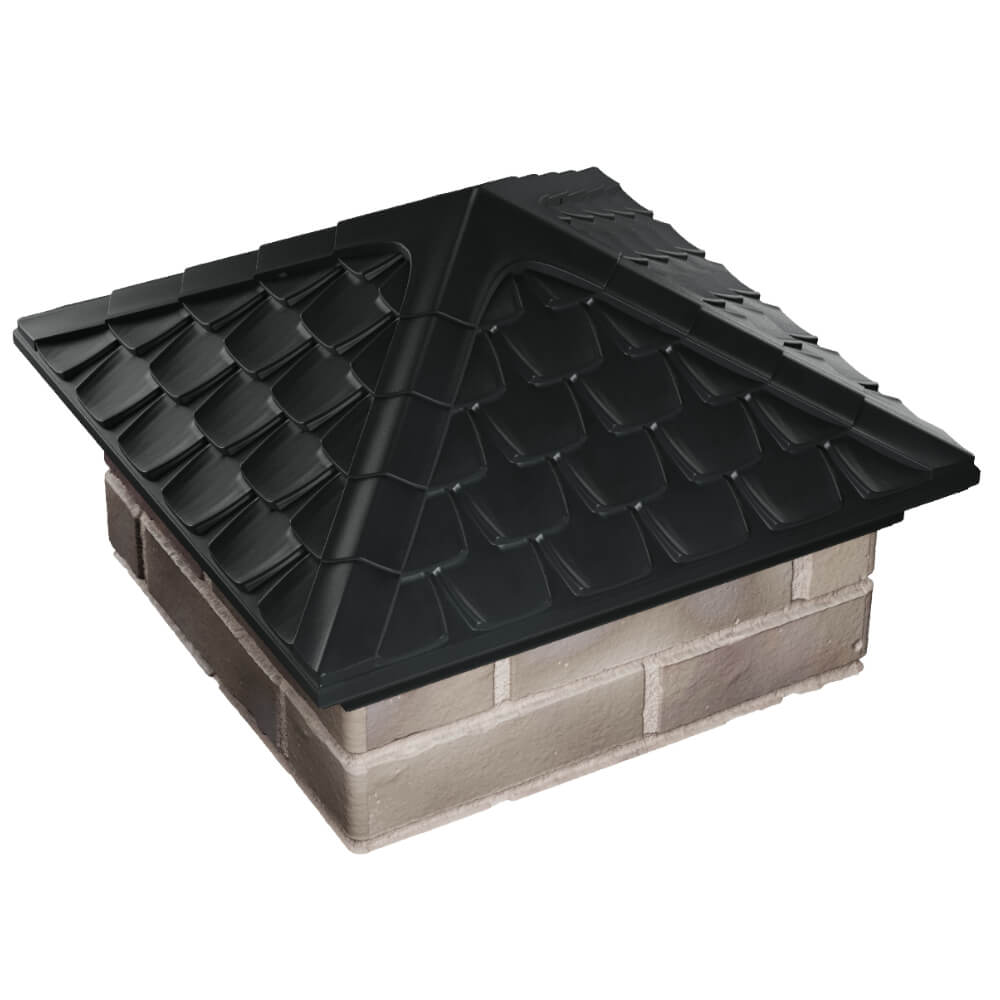 Колпак Zking Эльбрус Черный на столб 1.5х1.5 кирпича (385х385мм) в Барнауле фото