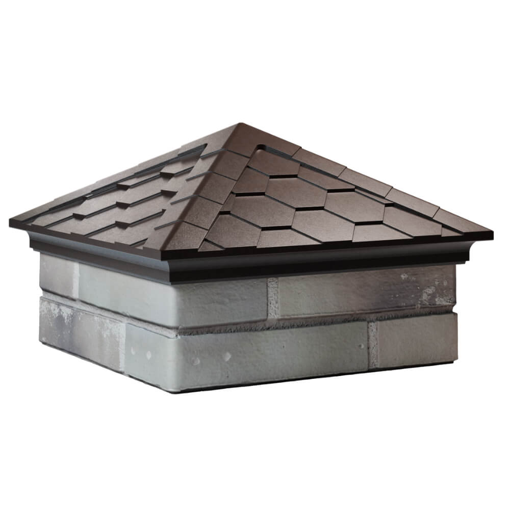 Колпак Zking Эверест Коричневый на столб 1.5х1.5 кирпича (390х390мм) в Барнауле фото