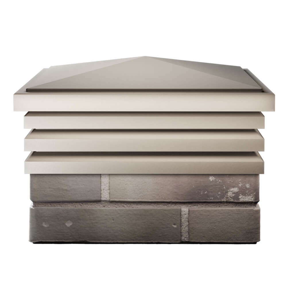 Колпак Zking Бона ХайТек Бежевый на столб 1.5х1.5 кирпича (385х385мм) Барнаул фото