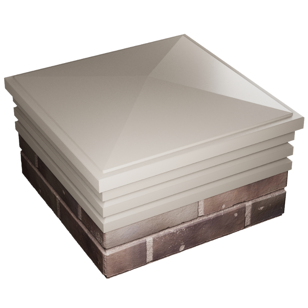 Колпак Zking Бона ХайТек Бежевый на столб 2х2 кирпича (513х513мм) в Барнауле фото